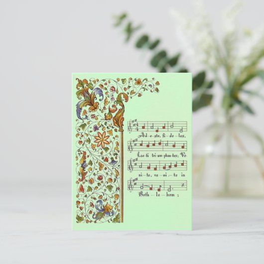 来られるクリスマスの挨拶の郵便はがきのadesteのfideles oh シーズンポストカード (スタンド正面)