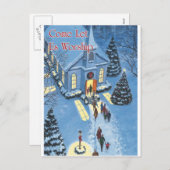 来られる私達をクリスマス教会を崇拝することを許可して下さい シーズンポストカード (正面/裏面)