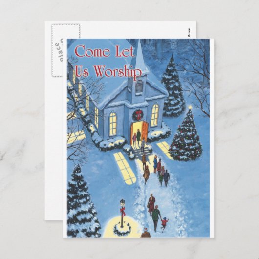 来られる私達をクリスマス教会を崇拝することを許可して下さい シーズンポストカード (正面/裏面)