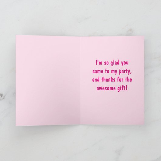 来ることとあなたのギフトを私のパーティーへのありがとう サンキューカード (内部)
