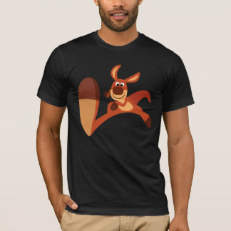 「来るぞ!!」かわいいアニメのカンガルー Tシャツ