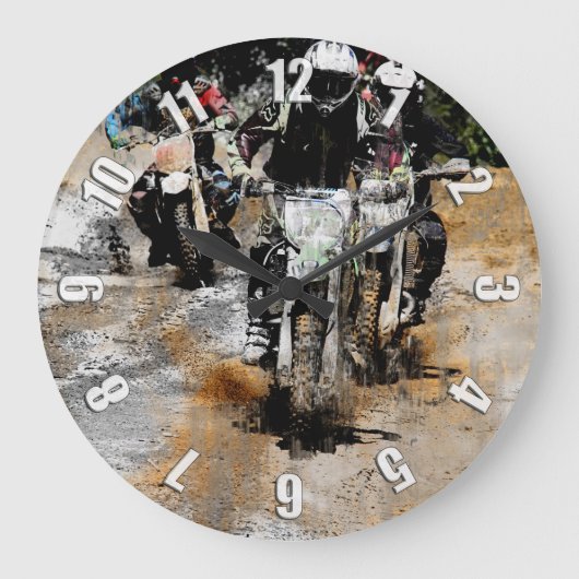 来るぞ！ – モトクロス・レーサー ラージ壁時計 (正面)
