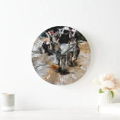 来るぞ！ – モトクロス・レーサー ラージ壁時計 (ホーム)