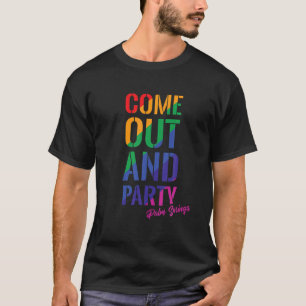 来アウトとパーティーパーム春LGBTゲイプライドライ Tシャツ