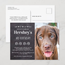 来シット遊スプパーソナライズされたドッグ誕生日 インビテーションポストカード