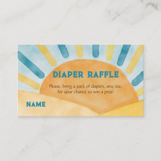 来ソンブルーレイサンシャインベビーシャワーおむつゲーム エンクロージャーカード (正面)