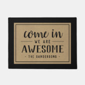 来パーソナライズされた中だ素晴らしよ ドアマット (正面)