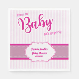 来ベビーでパーティーピンクと黒の人形に行く スタンダードランチョンナプキン