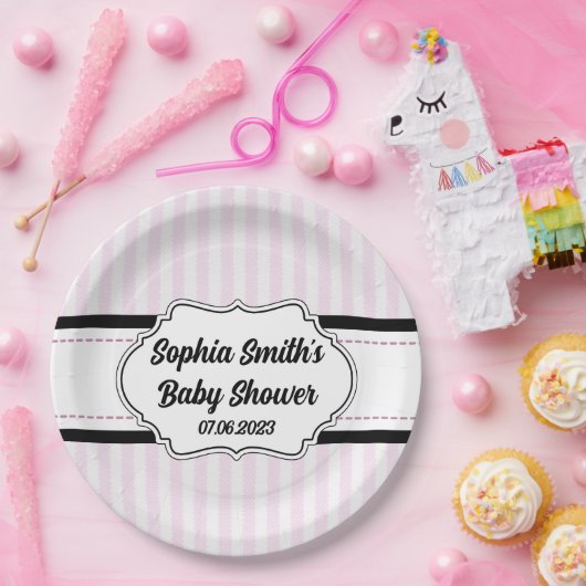 来ベビーでパーティーピンクと黒の人形に行く ペーパープレート (パーティー)