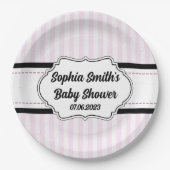 来ベビーでパーティーピンクと黒の人形に行く ペーパープレート (正面)