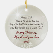 来出生パーソナライズされた セラミックオーナメント (裏面)