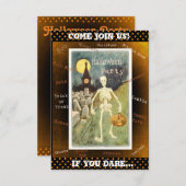 来参加！スケルトンハローウィンパーティ招待状 招待状 (正面/裏面)