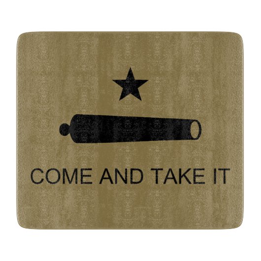来取れ！テキサス州州戦闘旗 カッティングボード (正面)