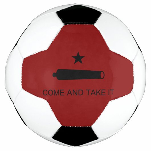 来取れ!テキサス州州戦闘旗 サッカーボール (正面)