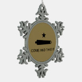 来取れ！テキサス州州戦闘旗 スノーフレークピューターオーナメント (左)