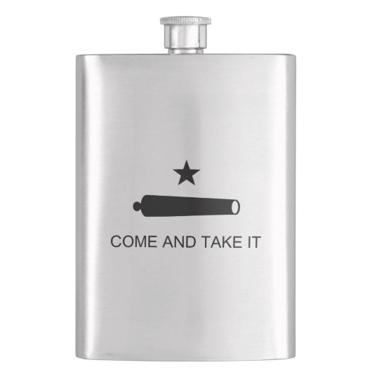 来取れ！テキサス州州戦闘旗 フラスク (正面)
