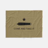 来取れ！テキサス州州戦闘旗 フリースブランケット (正面(横))