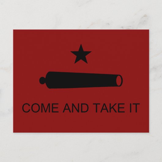 来取れ！テキサス州州戦闘旗 ポストカード (正面)