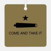 来取れ！テキサス州州戦闘旗 メタルオーナメント (裏面)