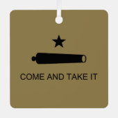 来取れ！テキサス州州戦闘旗 メタルオーナメント (正面)