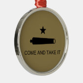 来取れ！テキサス州州戦闘旗 メタルオーナメント (右)