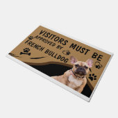 来場者はブルドッグの許可を受けなけれフランスのばならない ドアマット (アングル)