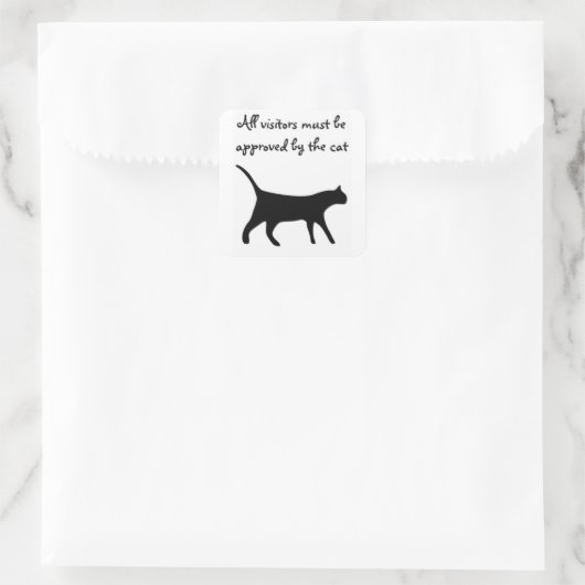 来場者は必ず猫の許可を得なければならない! スクエアシール (バッグ)