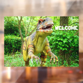 来場者を迎える恐竜の陽気な表情 ウィンドウサイン (シート2)
