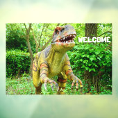 来場者を迎える恐竜の陽気な表情 ウィンドウサイン (シート3)