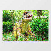 来場者を迎える恐竜の陽気な表情 ウィンドウサイン (シート)