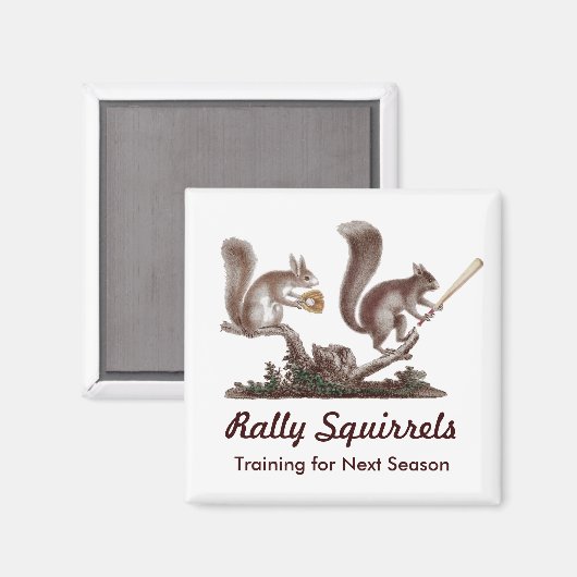 来季のリスの訓練を開催おもしろい マグネット (正面/裏面)