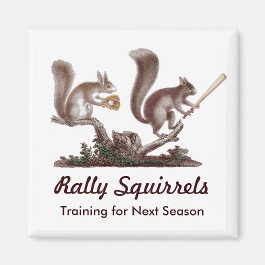 来季のリスの訓練を開催おもしろい マグネット (正面)