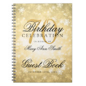 来客名簿の第70誕生日の金ゴールドの冬の不思議の国 ノートブック (正面)