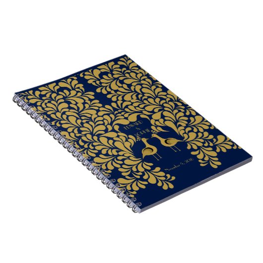 来客名簿を結婚しているアールデコの孔雀1920年 ノートブック (右側)