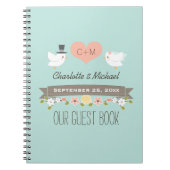 来客名簿を結婚しているモノグラムのな水愛鳥 ノートブック (正面)