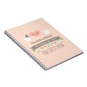 来客名簿を結婚しているモノグラムのな赤面愛鳥 ノートブック (右側)