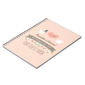 来客名簿を結婚しているモノグラムのな赤面愛鳥 ノートブック (左側)