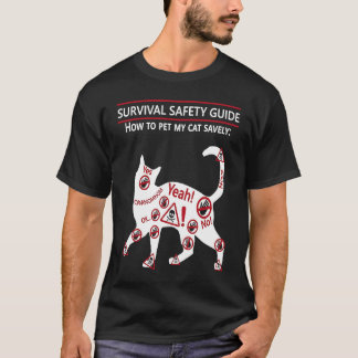 来客時の猫撫でガイド　サバイバル＆安全ガイド Tシャツ
