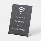 来客用WiFiネットワークパスワード黒板 台座サイン (正面)
