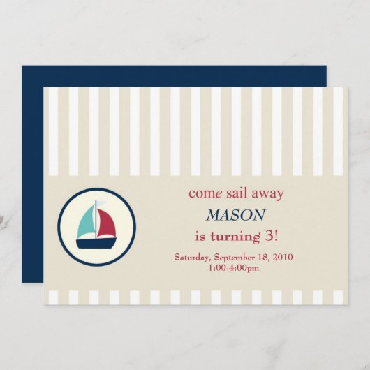 来帆遠くに 招待状 (正面/裏面)