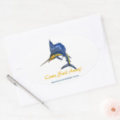 来帆遠くに! 楕円形シール (封筒)