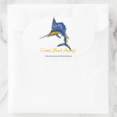 来帆遠くに! 楕円形シール (バッグ)