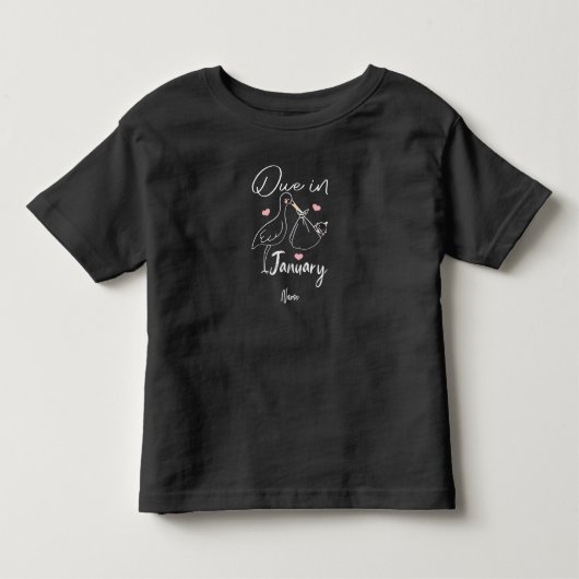 来年1月におもしろいは運かわいい新生児 トドラーTシャツ (正面)