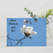 来祝一緒に！招待状ブルーホワイト 招待状 (スタンド正面)