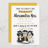 来祝卒業生シーズー（犬）Tzu Dogs 招待状 (正面/裏面)