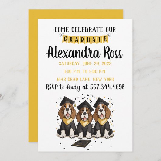 来祝卒業生 招待状 (正面/裏面)