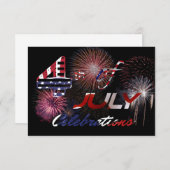 来祝7月4日の自由フェスティバル ノートカード (正面/裏面)