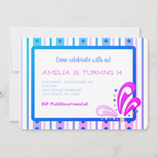 来祝U.S.のカスタマイズ可能な招待状 案内状 (正面)