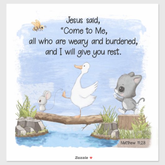 来私と私はマタイ与え11:28 シール (シート)