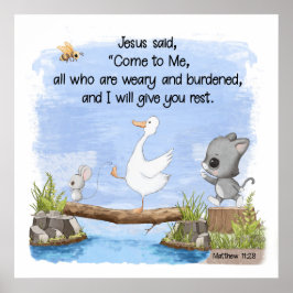 来私と私はマタイ与え11:28 ポスター